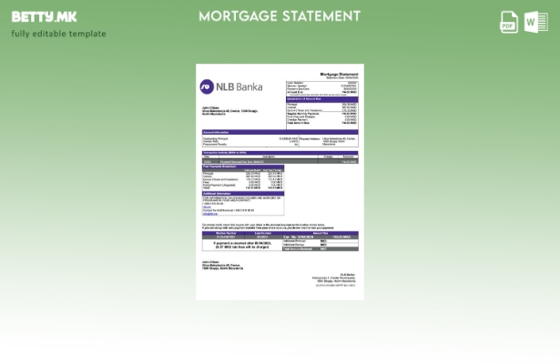 Модерен стил Северна Македонија Извод за хипотека на НЛБ Банка Шаблон за Word и 